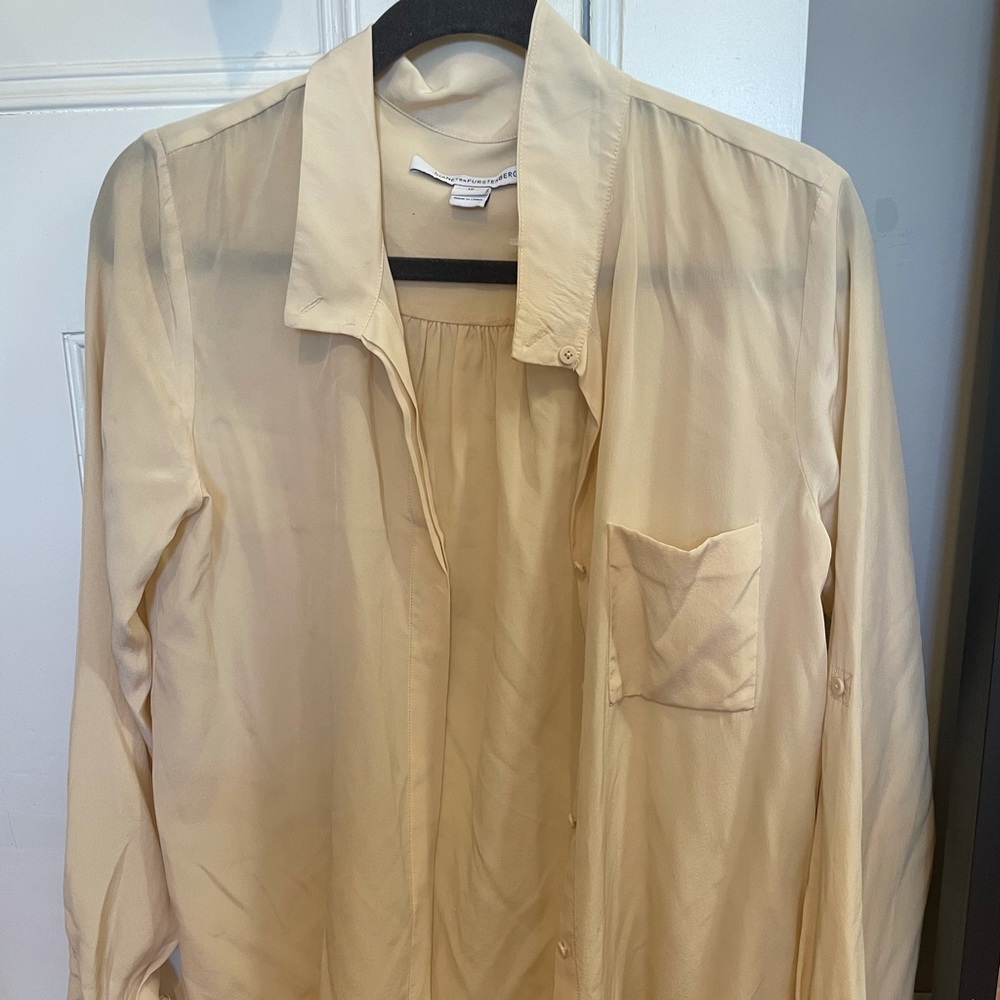 DVF 100% silk shirt size 10